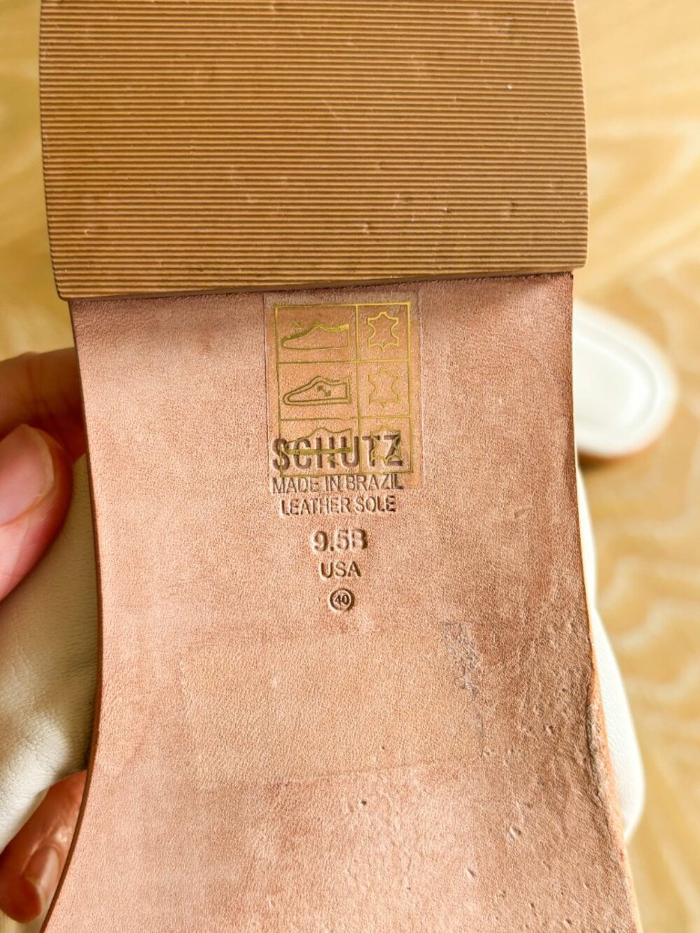 Schutz Women's Fairy Slip On Sandals in Pearl - Picture 4 of 5